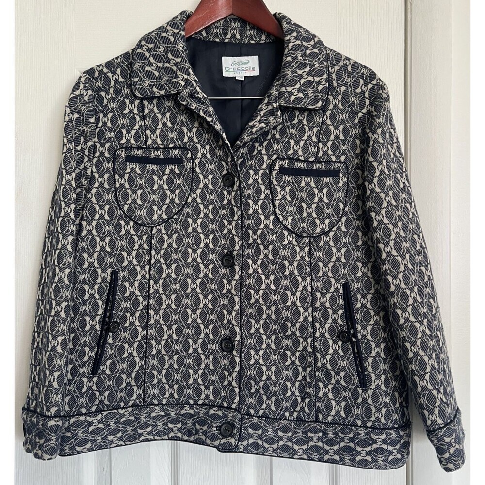 Rare Crocodile Jacket XL Blue and Tan Color